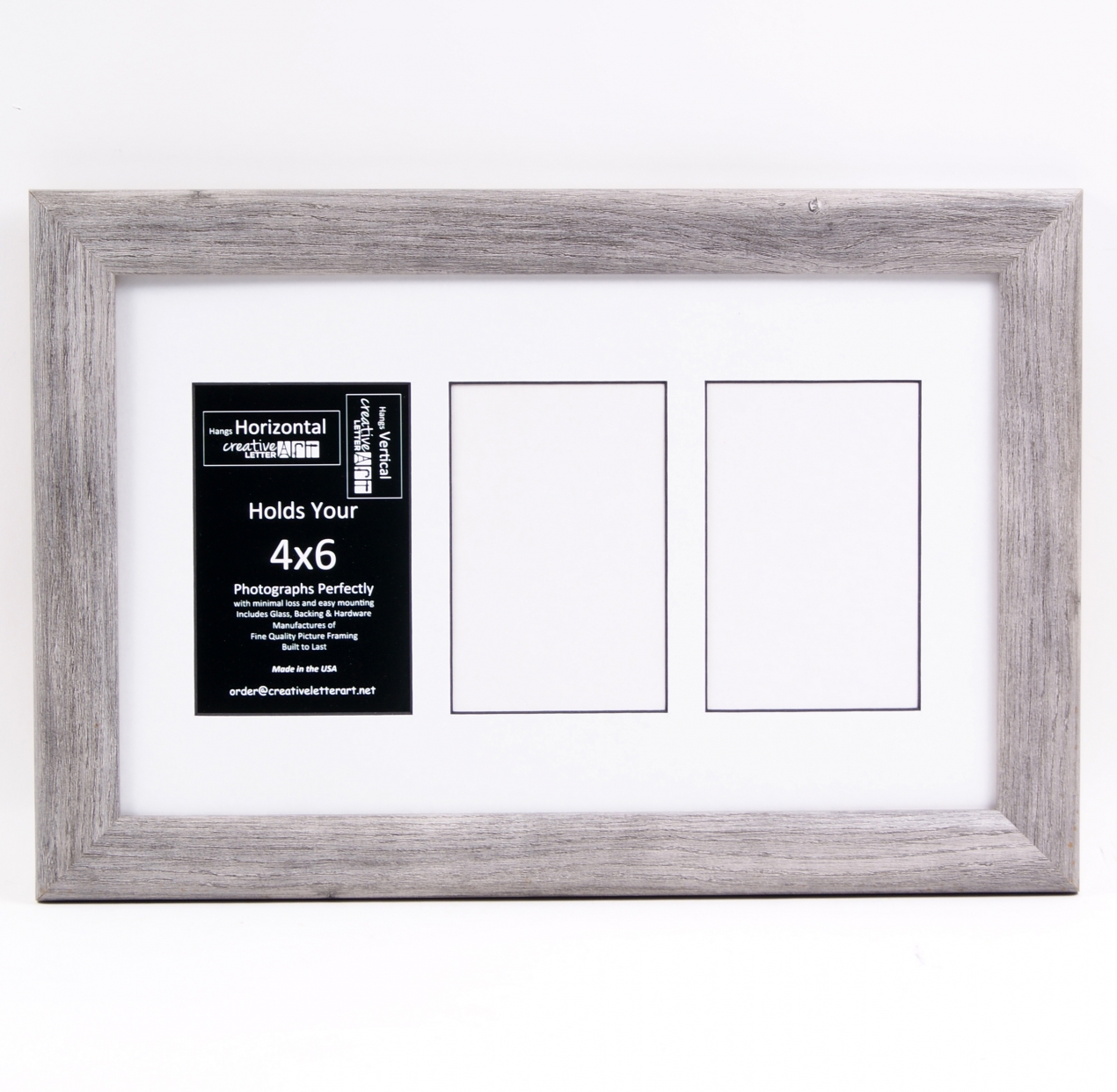 Creative Letter Art Collage 9-4x6 Opening Driftwood Picture Frame with Full  Strength Glass and 10x40 Black Mat